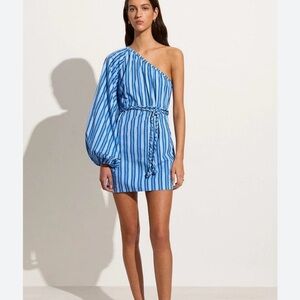 Faithfull the Brand Sky Blue Striped Dress